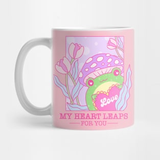 My Heart Leaps For You. Frog In Love. Happy Valentines Day Mug